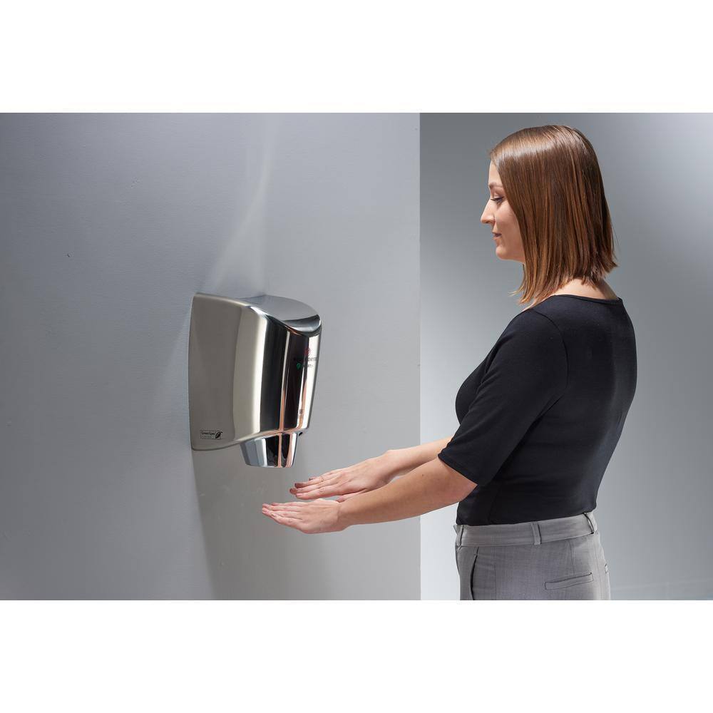 Electric Bathroom Hand Dryer High Efficiency Antimicrobial, Brushed Stainless