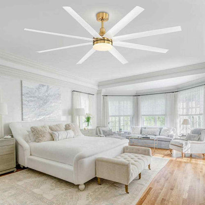 Breezary Archer 72 in. LED Indoor Gold Ceiling Fan w/ Light and Remote Control