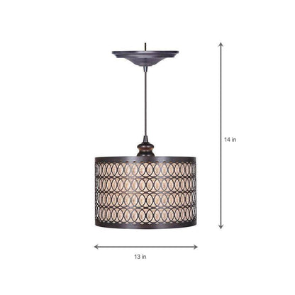 Home Decorators Collection Bella 1-Light Brushed Bronze Pendant with Hardwire