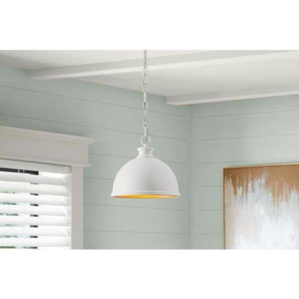 Hampton Bay Tallulah 4-Light White Pendant Hanging Dome Kitchen Pendant Lighting