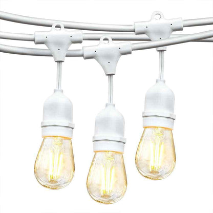 Brightech Ambience Pro White 15-Light 48 ft. LED S14  Edison Bulb String-Light