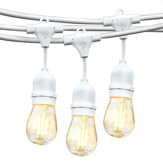 Brightech Ambience Pro White 15-Light 48 ft. LED S14  Edison Bulb String-Light