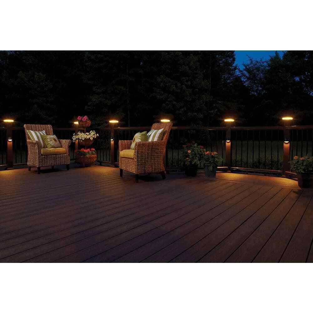 Fiberon 5 in. x 5 in. White LED Post Hardwired Top Halo Deck Post Cap Light