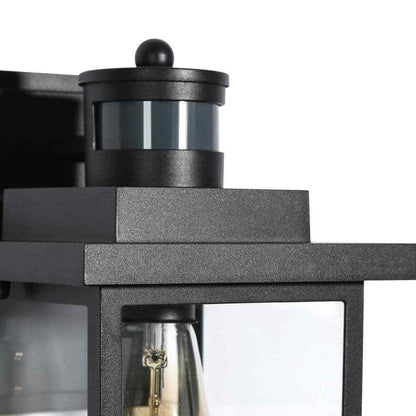 LNC Modern Motion Sensing Outdoor Wall Lantern Textured Black Wall Light Garage