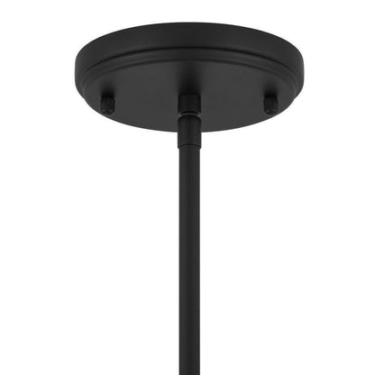 Hampton Bay Florabelle 6 in. Mini-Pendant Matte Black Clear Globe Glass Shade