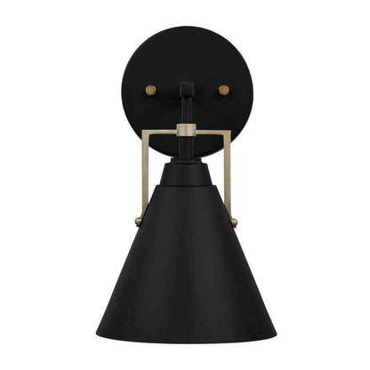 Home Decorators Insdale Matte Black Modern Vanity Light w/ Satin Brass Accents