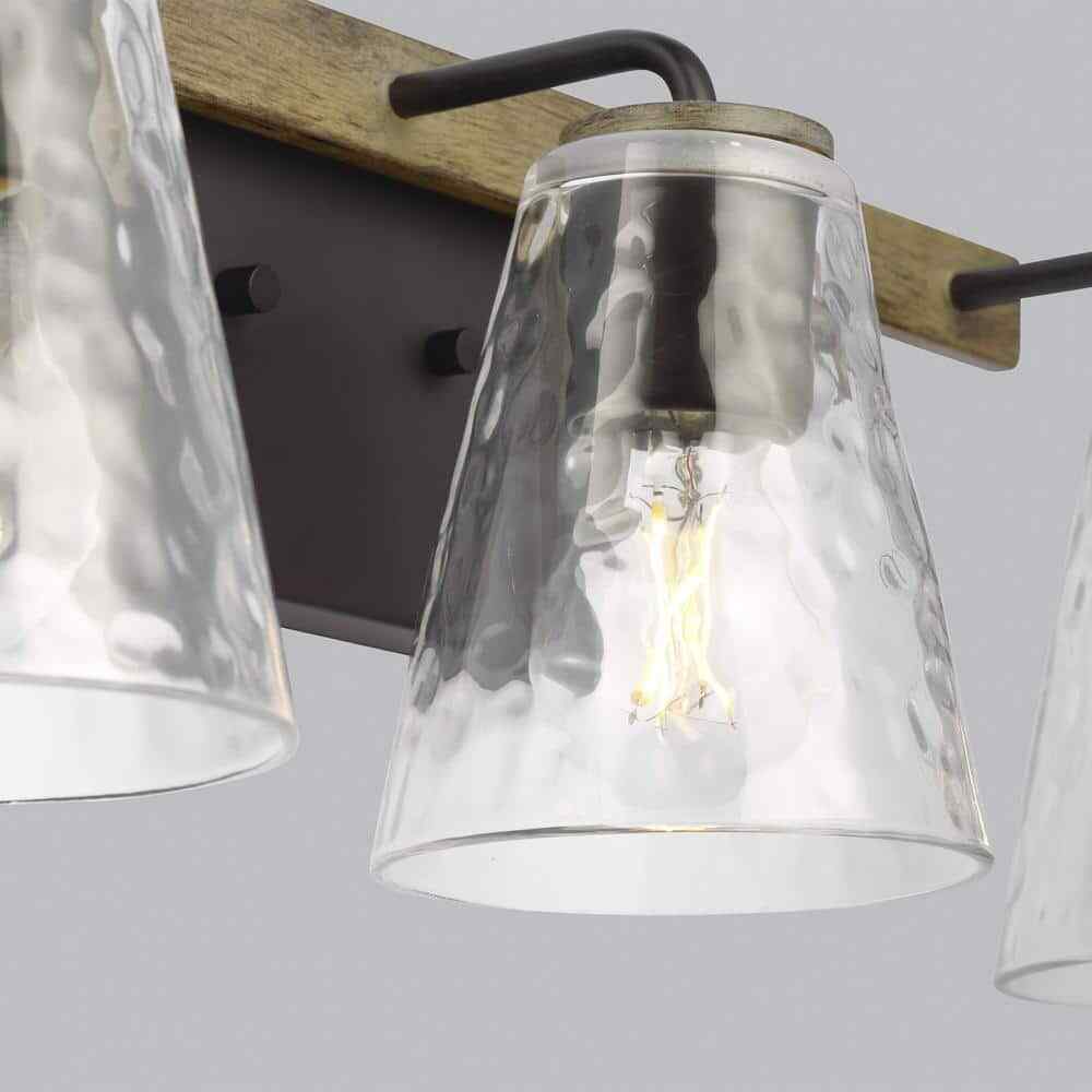 Home Decorators Westbrook Weathered Oak Rustic Farmhouse Bathroom Vanity Light