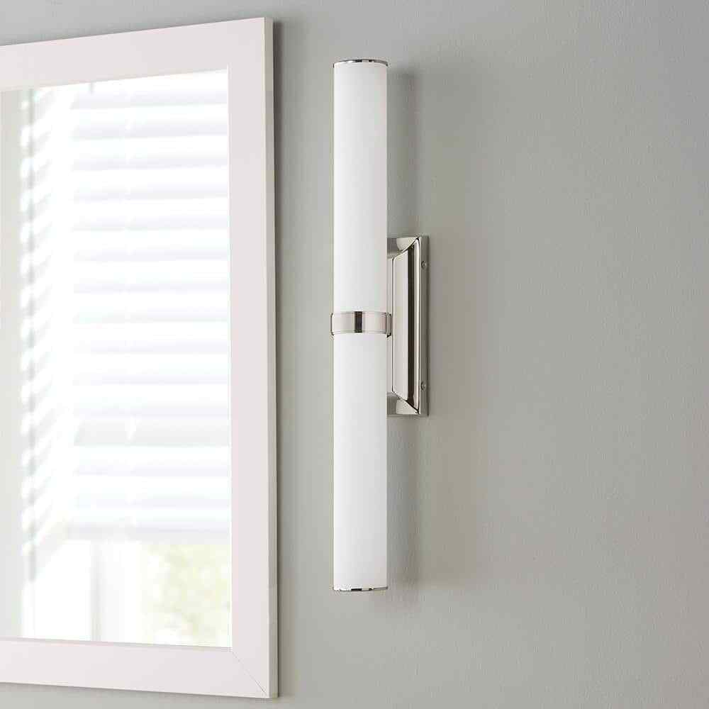 Home Decorators Rolande 100W Equivalent Polished Nickel LED Vanity Light