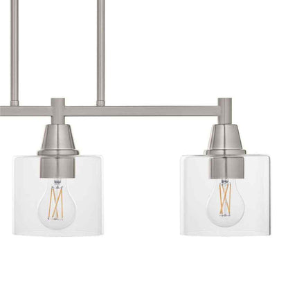 Hampton Bay Oron 3-Light Brushed Nickel Linear Island Pendant Hanging Light