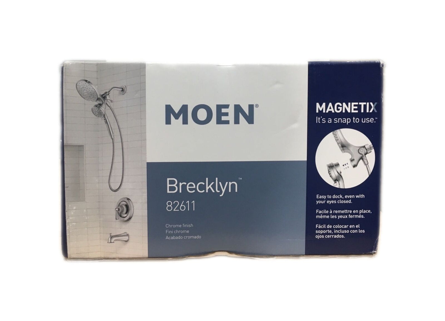 MOEN Brecklyn Tub and Shower Faucet w/ Magnetix Rainshower Combo Chrome w/ valve