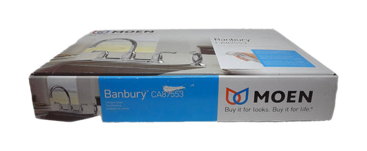 MOEN Banbury 2-Handle Mid-Arc Standard Kitchen Faucet w/ Side Sprayer in Chrome