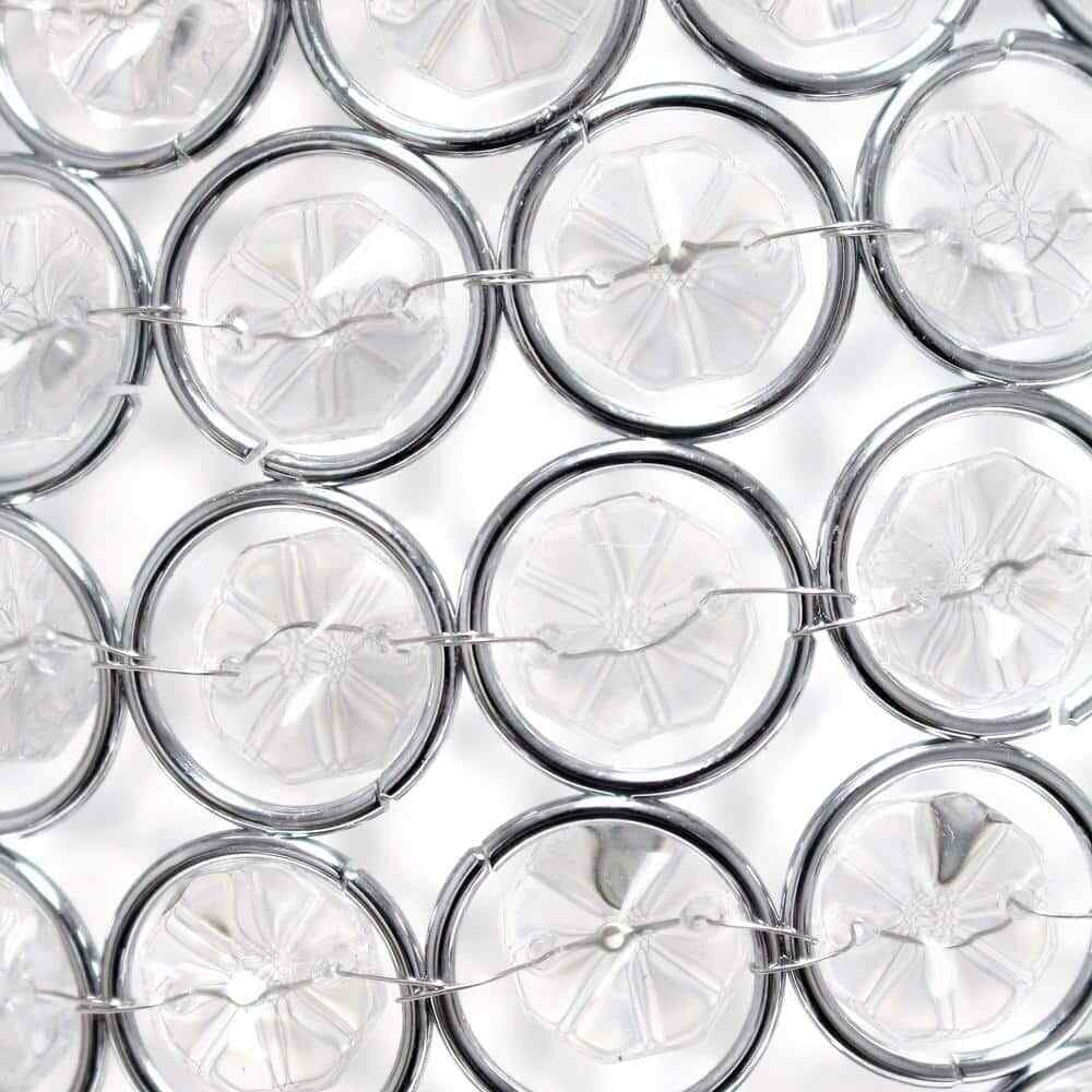 Elegant Designs 10.75 in. Chrome Elipse Crystal Cylindrical Uplight Table Lamp