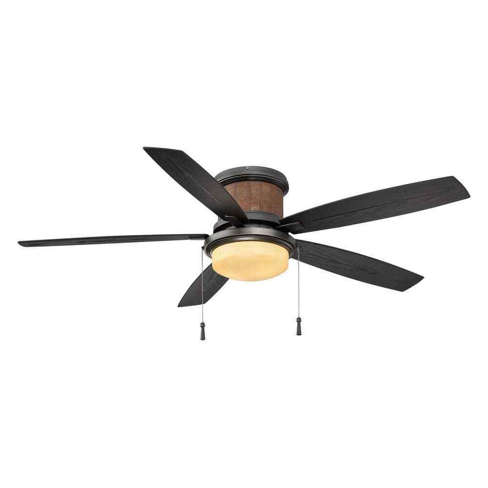 Hampton Bay Roanoke 56 in. LED Indoor/Outdoor in Natural Iron Ceiling Fan