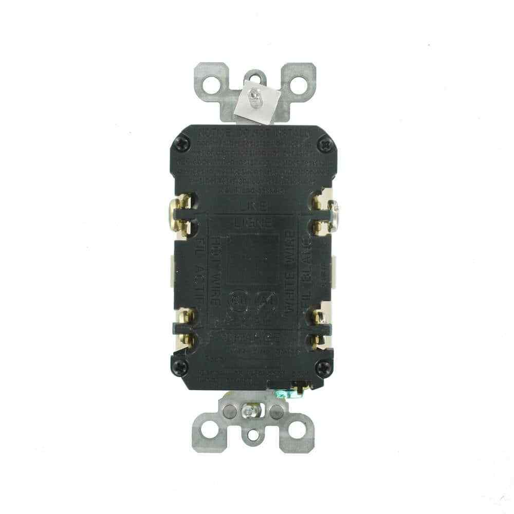 Leviton 20 Amp SmartlockPro Blank Face GFCI Outlet Light Almond GFRBF-T