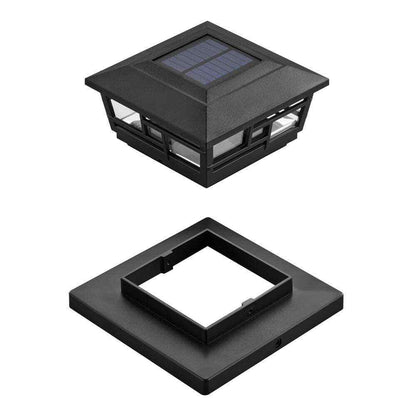 Hampton Bay 3.5 in. x 3.5 in. Black Outdoor Solar Post Cap Light 2-Pack
