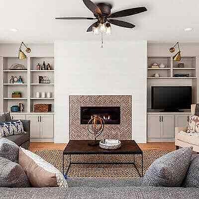 Hampton Bay Stoneridge 52 in. Indoor/Outdoor LED Bronze Ceiling Fan w Light Kit