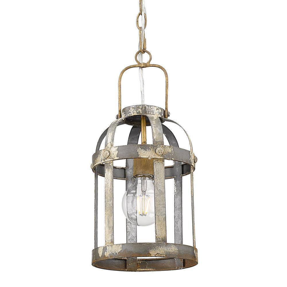 Golden Lighting Bavaria 1-Light Colonial Steel Lantern Pendant