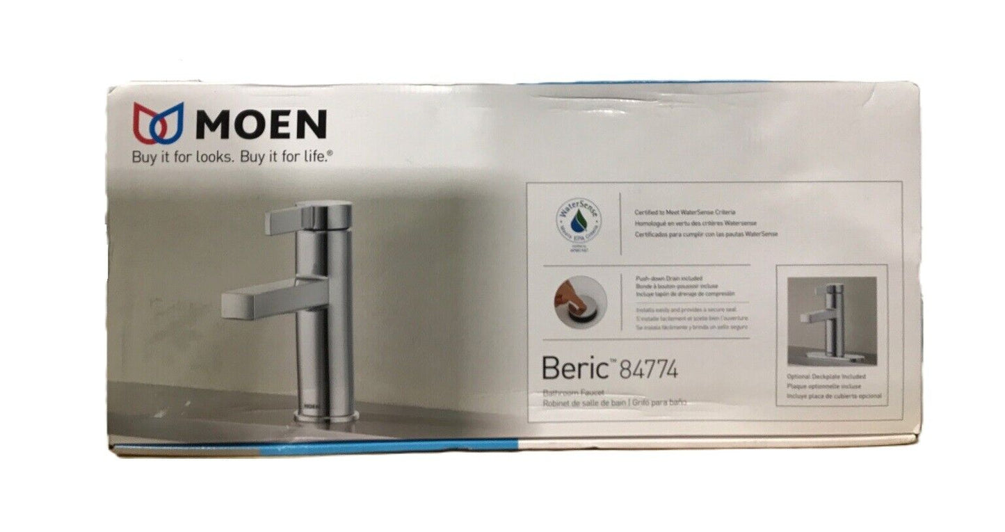 MOEN Beric Single Hole Single Handle Bathroom Faucet in Chrome 84774