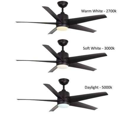 Hampton Bay Mena 54 in. White LED Indoor/Outdoor Matte Black Ceiling Fan
