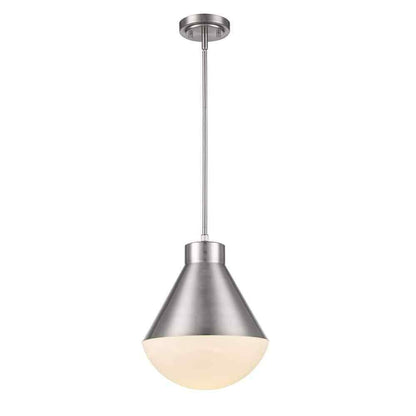 Bel Air Lighting Ludlow Brushed Nickel Hanging Pendant Light Fixture Glass Shade