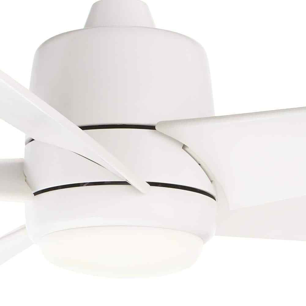 Hampton Bay Mena 54 in. White LED Indoor/Outdoor Matte White Ceiling Fan