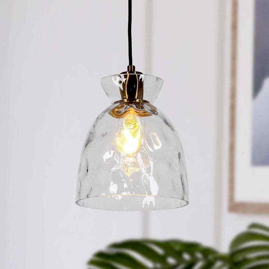 Uolfin Modern Kitchen Island Pendant Light 1-Light Brass Gold Bell Pendant