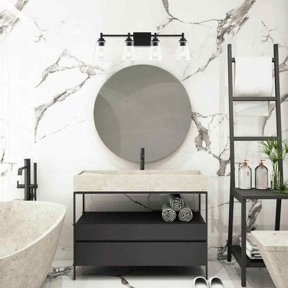 Hampton Bay Wakefield 31 in. 4-Light Matte Black Bath Vanity Light HB3682-43
