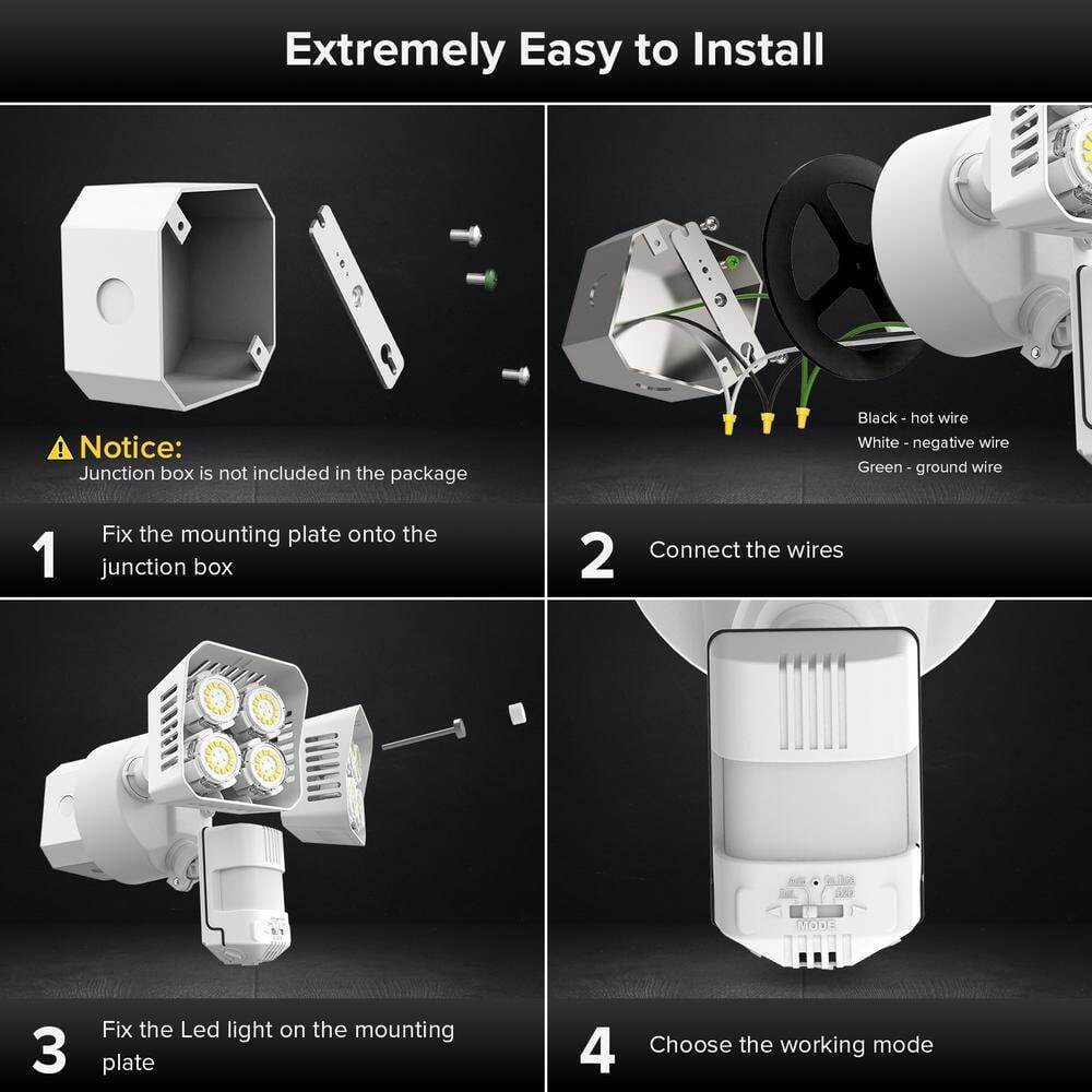 SANSI 700 Watt Equivalent 7000 Lumen 180�� White Integrated LED Flood Light 5000K