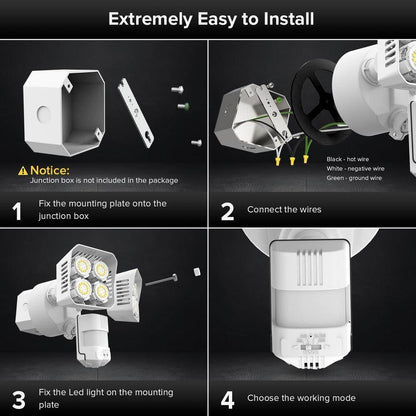 SANSI 700 Watt Equivalent 7000 Lumen 180�� White Integrated LED Flood Light 5000K