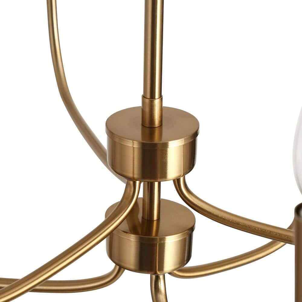 LNC 6-Light Plating Brass Candlestick Oblong Chandelier for Living Room