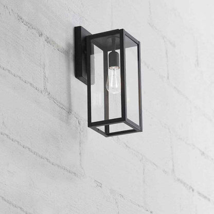 Hampton Bay Hurley 19.25 in. Matte Black Farmhouse Outdoor 1-Light Wall Sconce