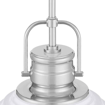 Home Decorators Shelston 13 in. White and Chrome Farmhouse Pendant Light Fixture