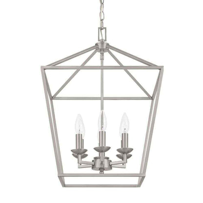 Home Decorators Weyburn 6-Light Brushed Nickel Caged Farmhouse Chandelier
