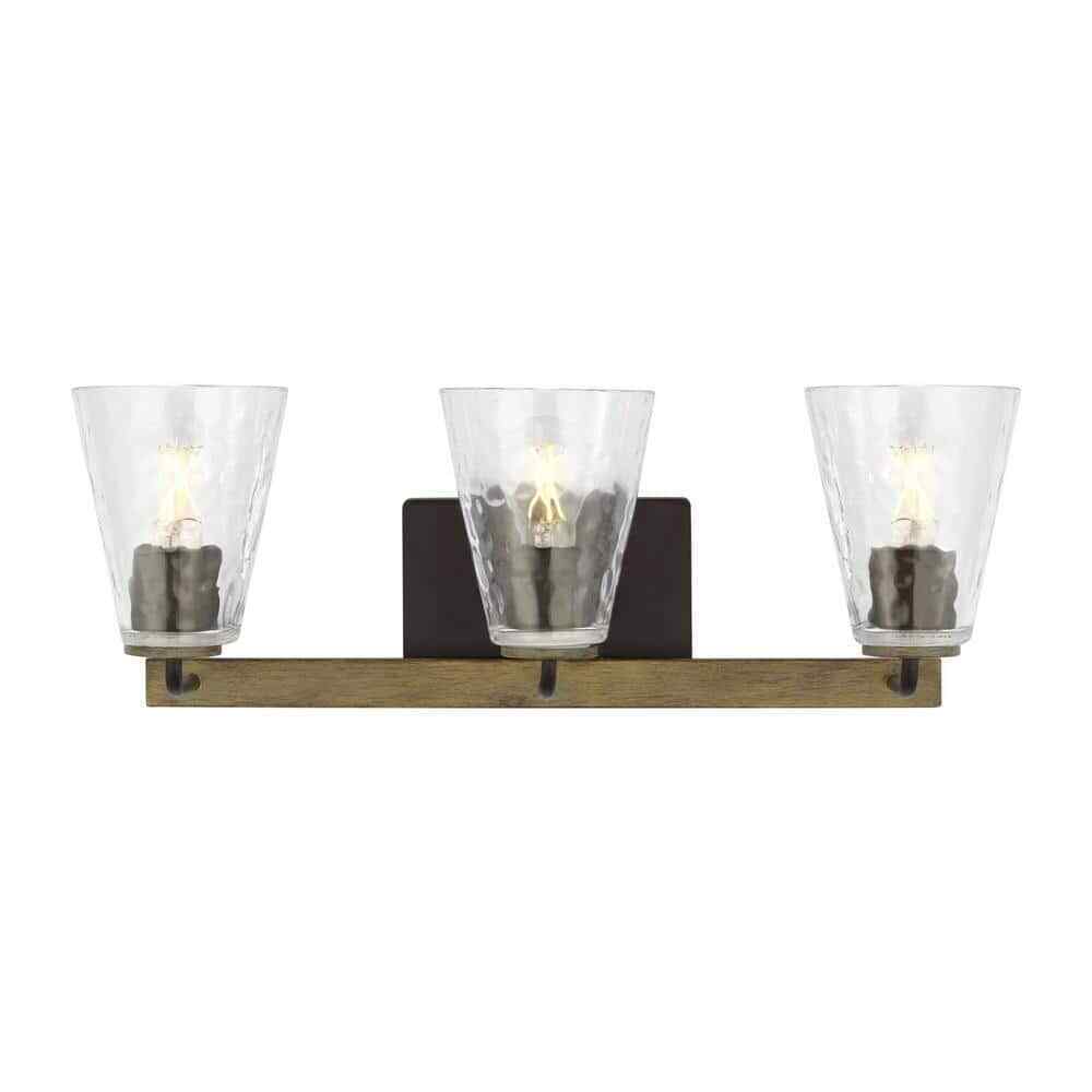 Home Decorators Westbrook Weathered Oak Rustic Farmhouse Bathroom Vanity Light