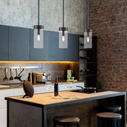 Bel Air Lighting Meadowlark 1-Light Black Mini Pendant Light Fixture