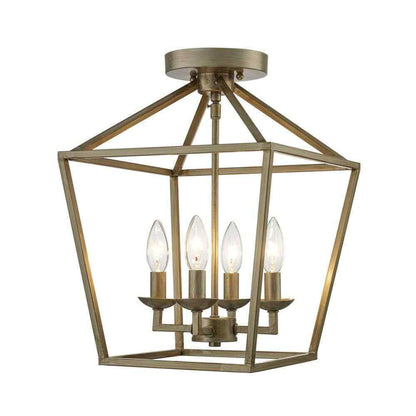 Home Decorators Weyburn 16.5 4-Light Antique Silver Leaf Ceiling Light Fixture
