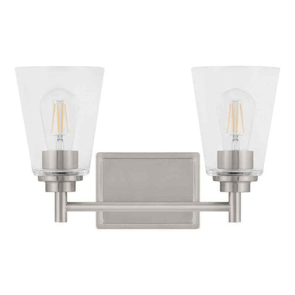 Hampton Bay 15 in. Wakefield Brushed Nickel Bathroom Vanity Light w/ Clear Glass