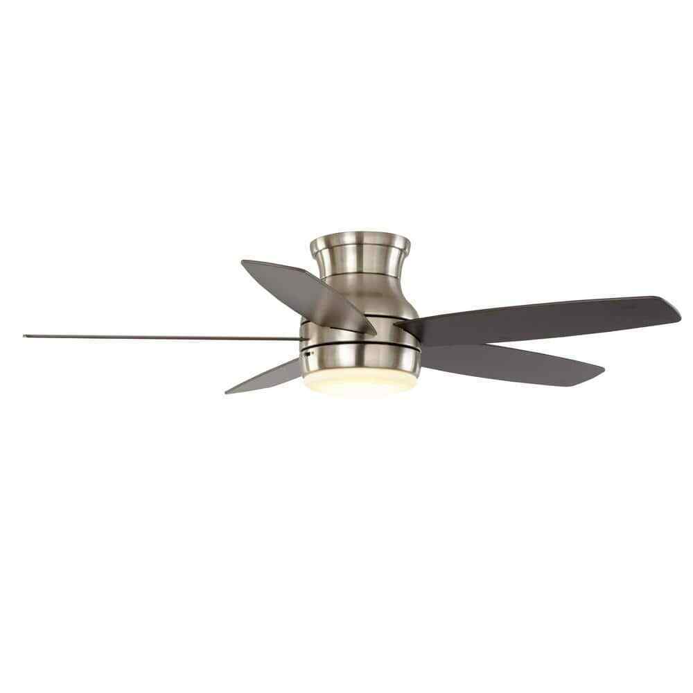 Home Decorators Ashby Park 52 in. White LED Brushed Nickel Ceiling Fan