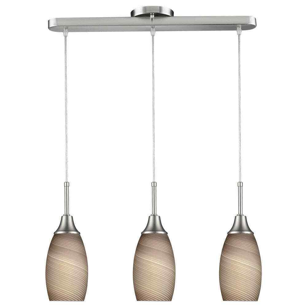 Peak 3-Light Nickel and Brown Pendant 1935-P3