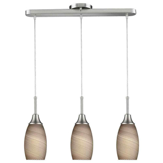 Peak 3-Light Nickel and Brown Pendant 1935-P3