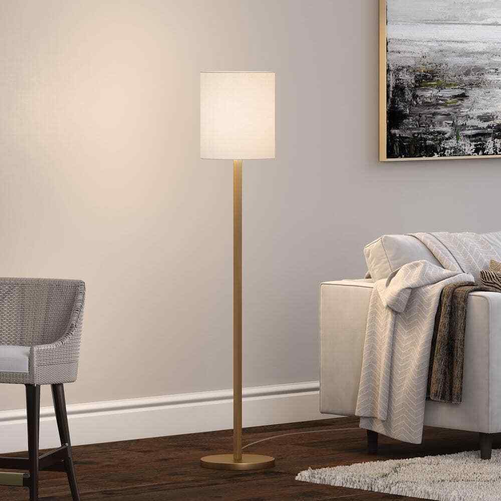Meyer&Cross Braun 62 in. Brass Finish Floor Lamp with Round Base FL0904