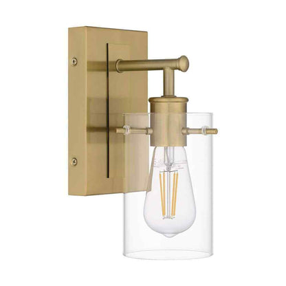 Hampton Bay Regan 4.5 in. 1-Light Brushed Gold Vanity Light w/ Clear Glass Shade