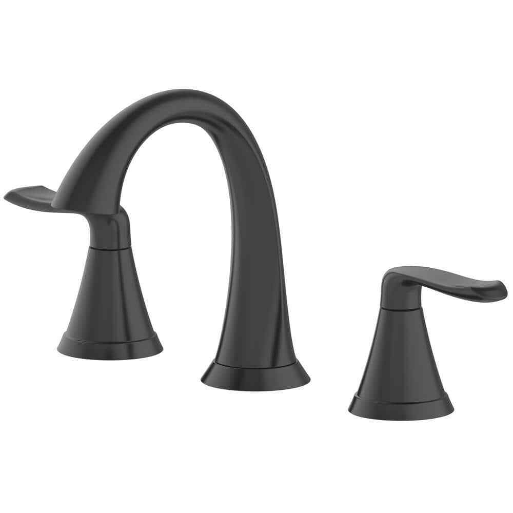 JACUZZI Piccolo 8 in. Widespread Bathroom Faucet w/ Drain Assembly Matte Black