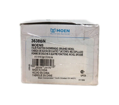 MOEN 4-Spray 4.4 in. Single Wall Mount Fixed Shower Head in Brushed Nickel