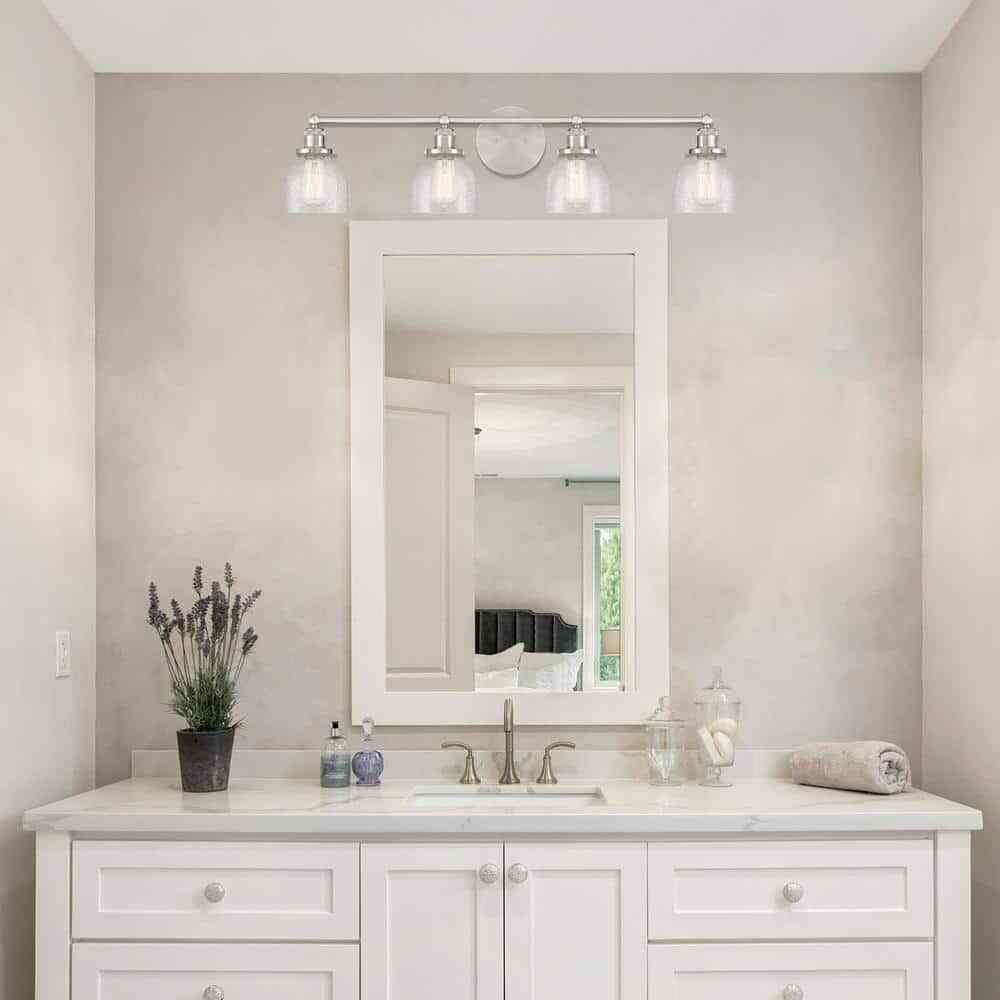 Home Decorators Evelyn 37.5 in. 4-Light Brushed Nickel Vanity Light