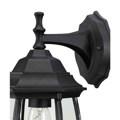 Pia Ricco 1-Light Textured Black Not Solar Outdoor Wall Lantern Sconce