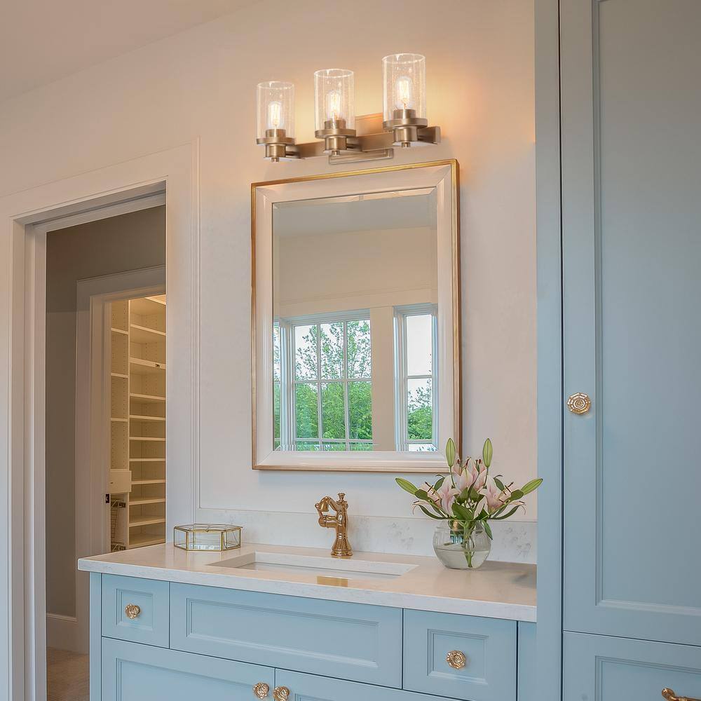 LNC Modern Industrial 3-Light Dark Gold Bathroom Vanity Light