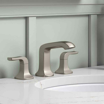 KOHLER Rubicon 8 in. Widespread Double Handle Bathroom Faucet in Brushed Nickel