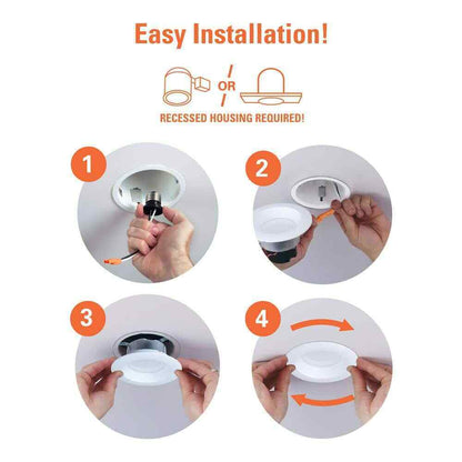 HALO LTE 4 in. LED Recessed Trim 3000K Housing Required New Construction 12-Pack