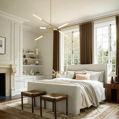 RRTYO Sumler 6-Light Integrated LED Gold Linear Sputnik Chandelier 8101000004863